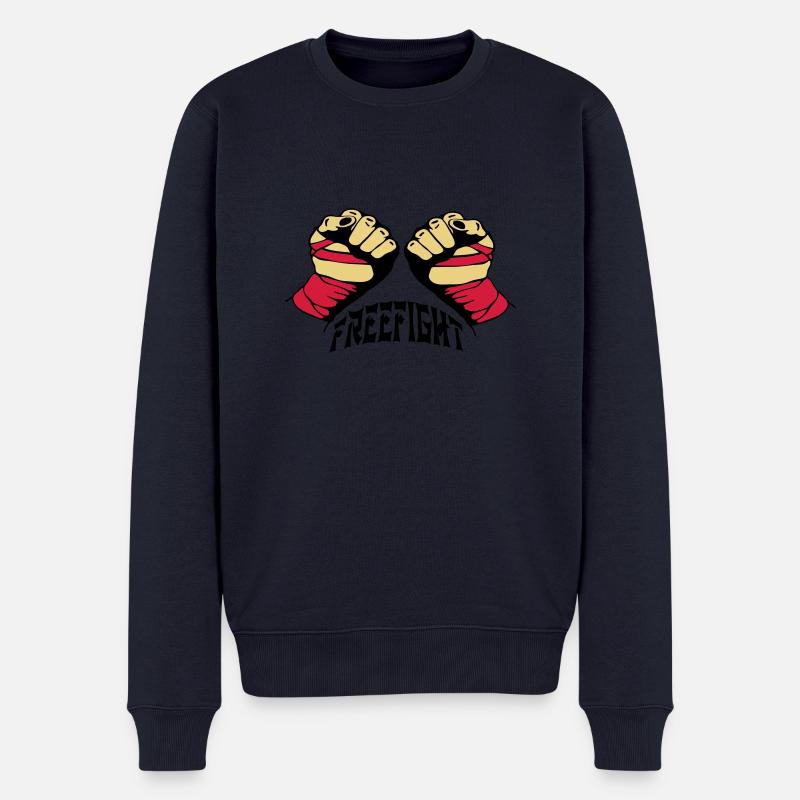 Freefight Fists - Männer Premium Bio Pullover - Navy