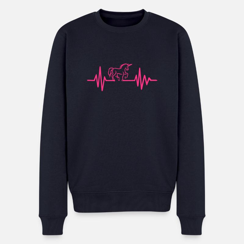 Einhorn - Männer Premium Bio Pullover - Navy