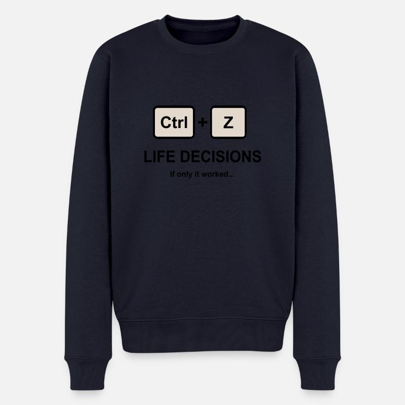 Ctrl + Z Décisions de vie - Pull Premium bio Homme - bleu marine