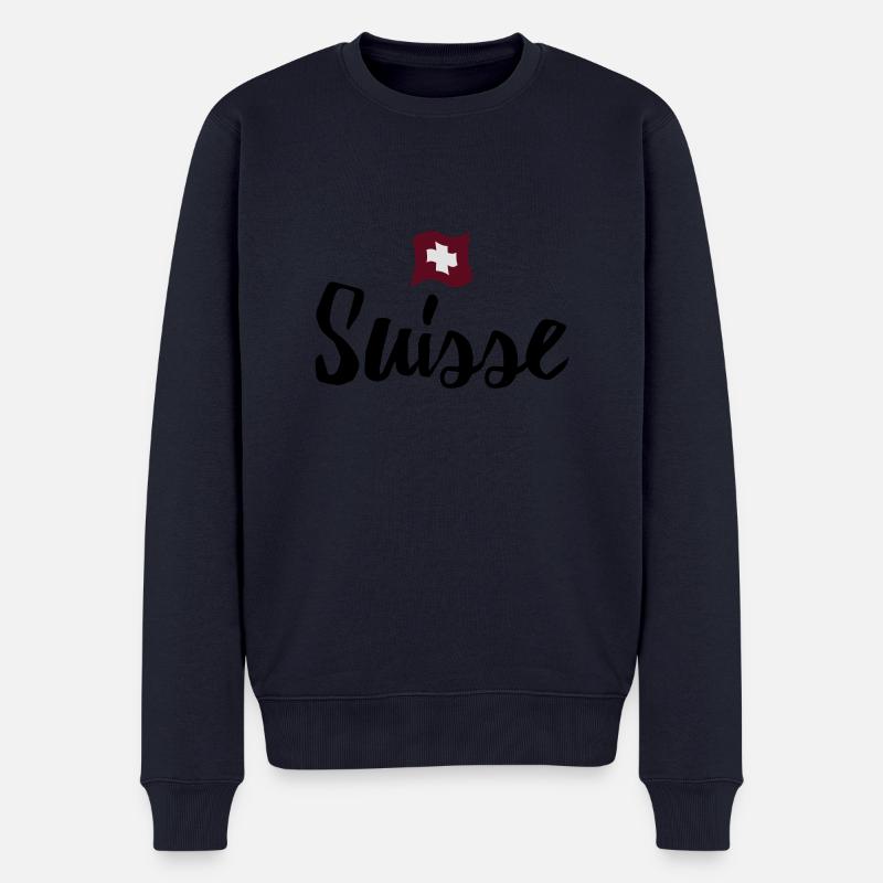 suisse - Männer Premium Bio Pullover - Navy