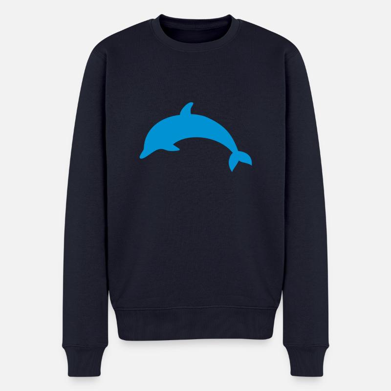 Delfin - Männer Premium Bio Pullover - Navy