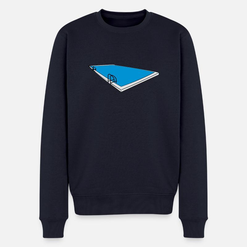 swimmingpool - Männer Premium Bio Pullover - Navy