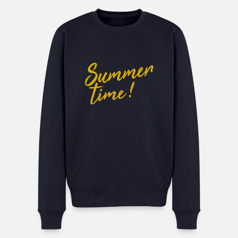 Summer time! - Männer Premium Bio Pullover - Navy