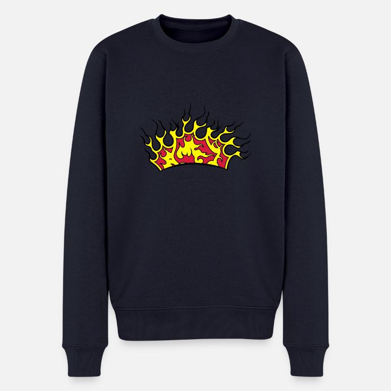Fire flames couronne - Pull Premium bio Homme - bleu marine
