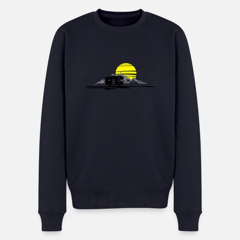 Freizeit - Wohnmobil Berge - Männer Premium Bio Pullover - Navy