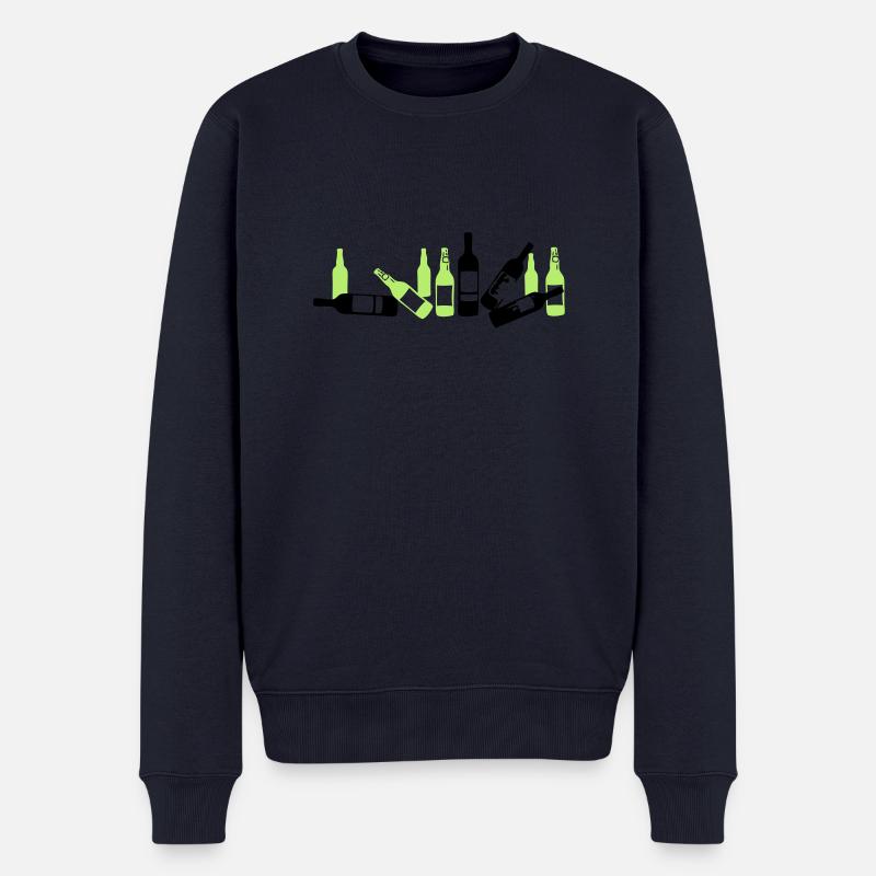 cadavre entasse bouteille biere verre - Pull Premium bio Homme - bleu marine