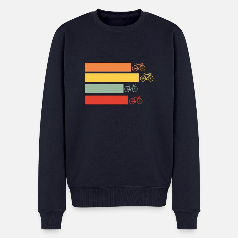Fahrrad retro Rennrad vintage Geschenk - Männer Premium Bio Pullover - Navy