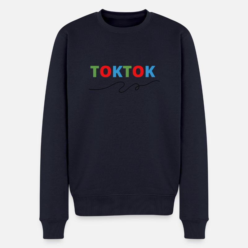 TOKTOK design - Pull Premium bio Homme - bleu marine