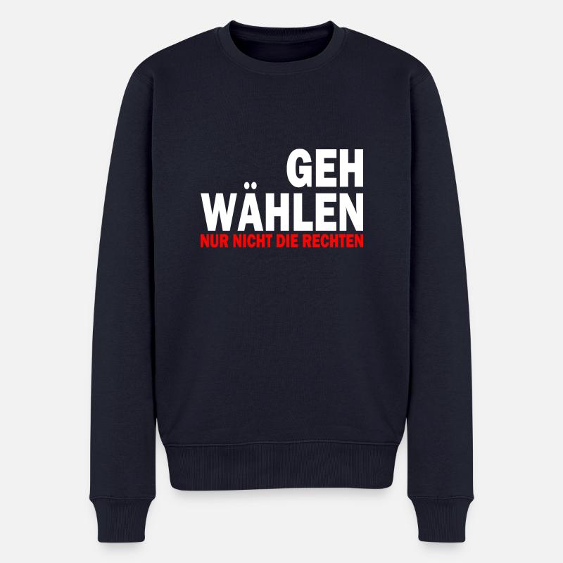 GEH WÄHLEN - Männer Premium Bio Pullover - Navy