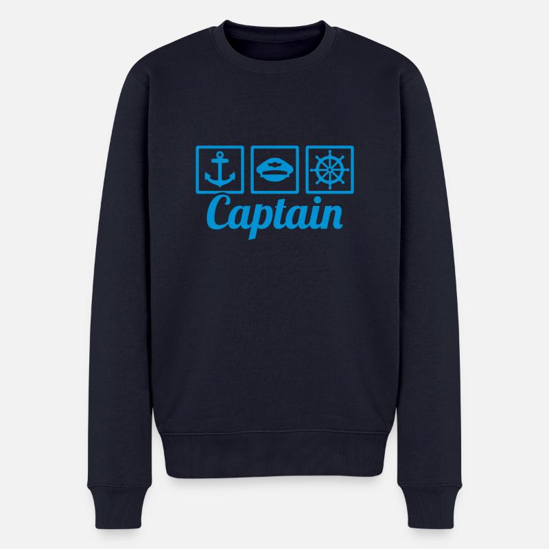 Kapitän - Männer Premium Bio Pullover - Navy