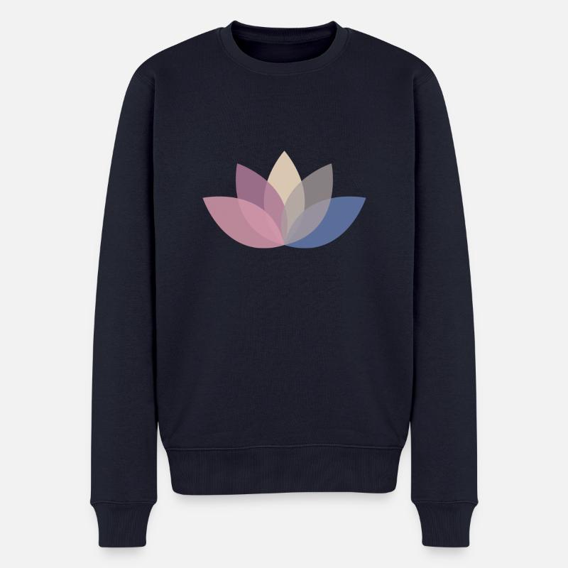 Lotusblume - Männer Premium Bio Pullover - Navy