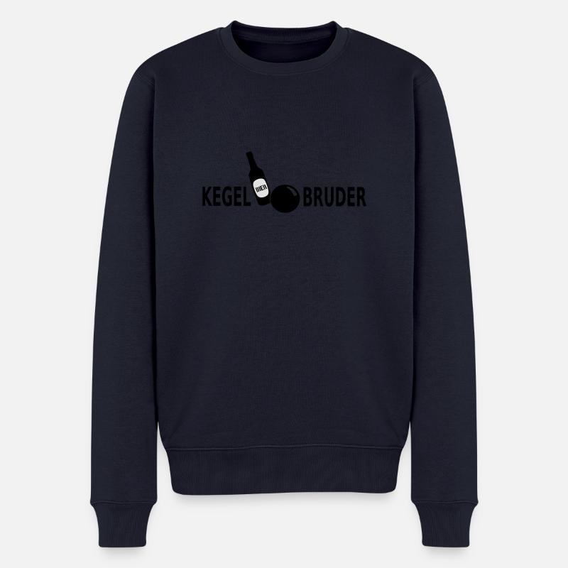Kegelbruder Bier -- - Männer Premium Bio Pullover - Navy