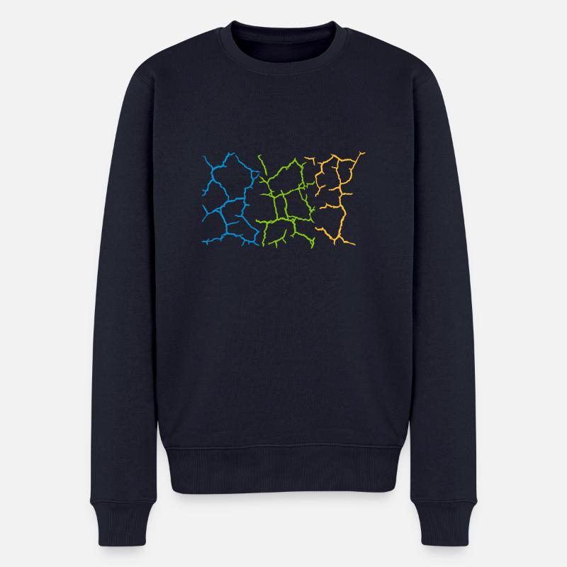 Boden Risse Muster Bunt - Männer Premium Bio Pullover - Navy