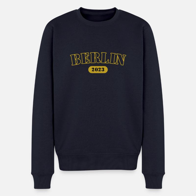 Berlin - Männer Premium Bio Pullover - Navy