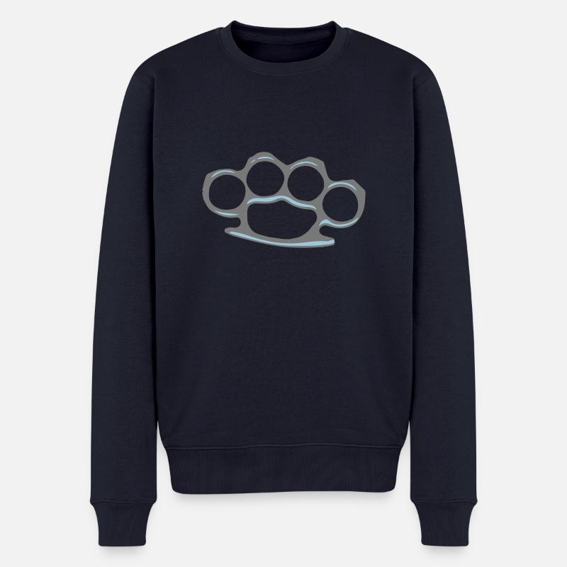 knuckle duster - Männer Premium Bio Pullover - Navy
