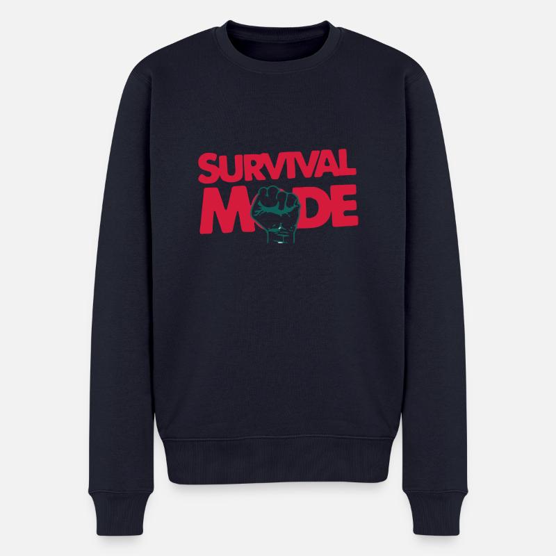 Survival Mode - Männer Premium Bio Pullover - Navy