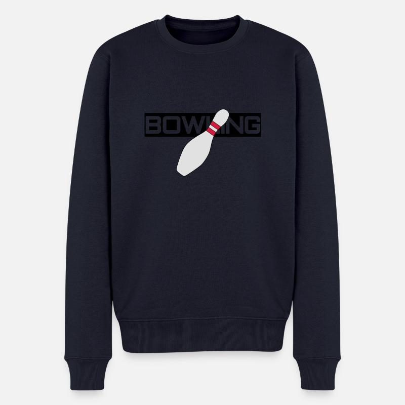 Bowling - Männer Premium Bio Pullover - Navy