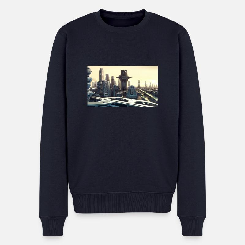 Stadt der Zukunft - Männer Premium Bio Pullover - Navy