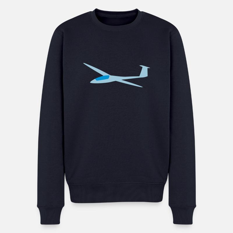 Segelflugzeug - Männer Premium Bio Pullover - Navy