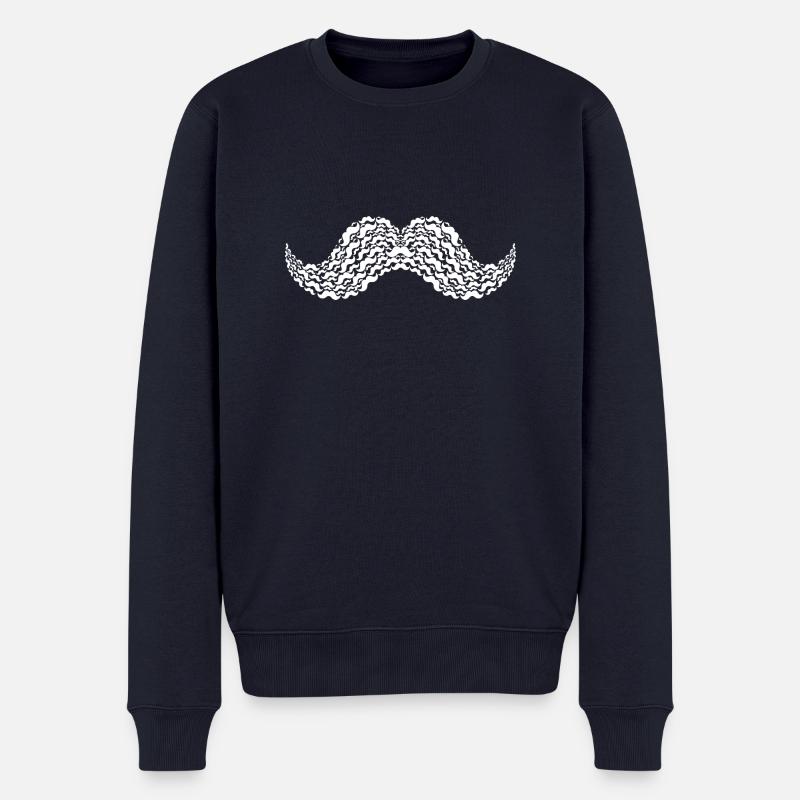 Moustache Overload - Männer Premium Bio Pullover - Navy