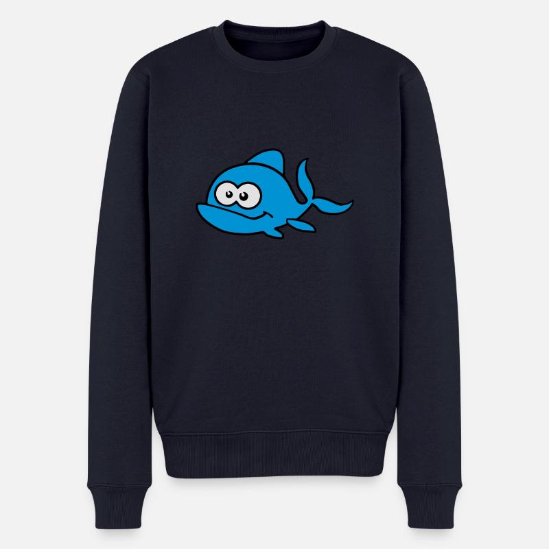 Süßer Fisch mit Glubschaugen. - Männer Premium Bio Pullover - Navy