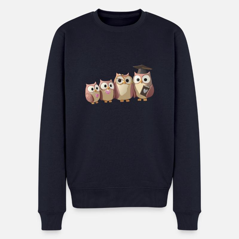 PROFESSOR EULE - Männer Premium Bio Pullover - Navy