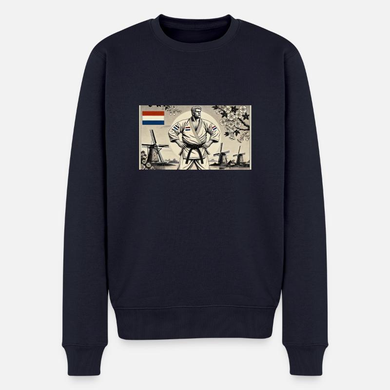 Niederländischer Karate-Meister - Männer Premium Bio Pullover - Navy
