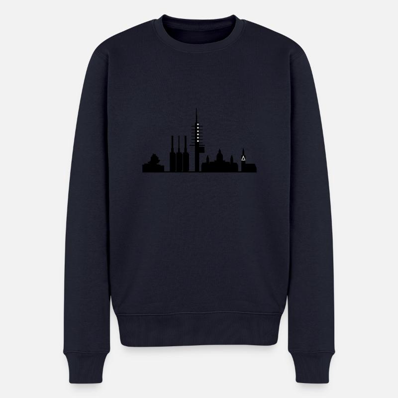 Hannover skyline - Männer Premium Bio Pullover - Navy