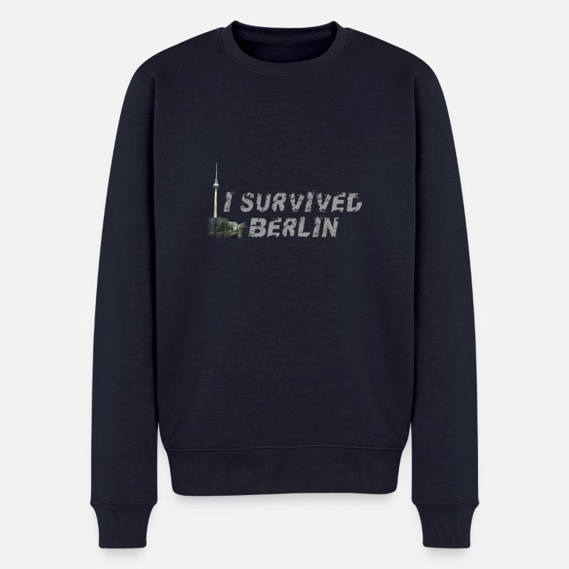I survived Berlin - Männer Premium Bio Pullover - Navy