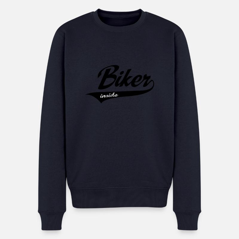 biker - Männer Premium Bio Pullover - Navy