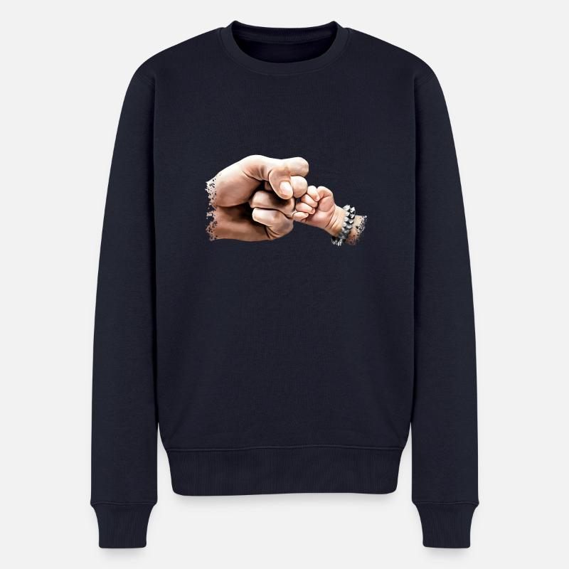 fäuste rock baby - Männer Premium Bio Pullover - Navy