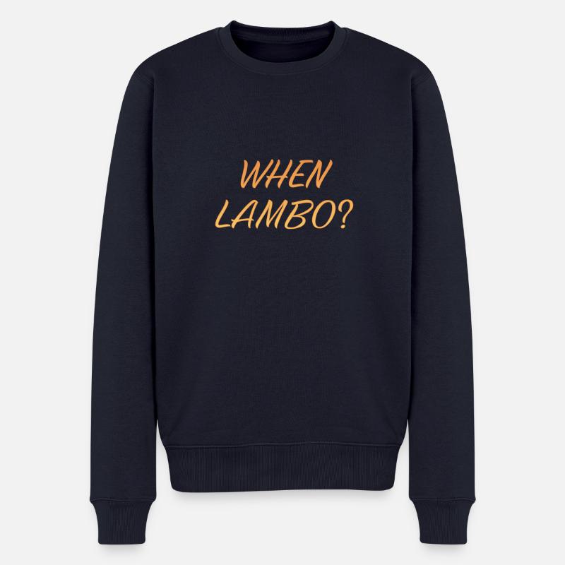 WENN LAMBO ORANGE - Männer Premium Bio Pullover - Navy