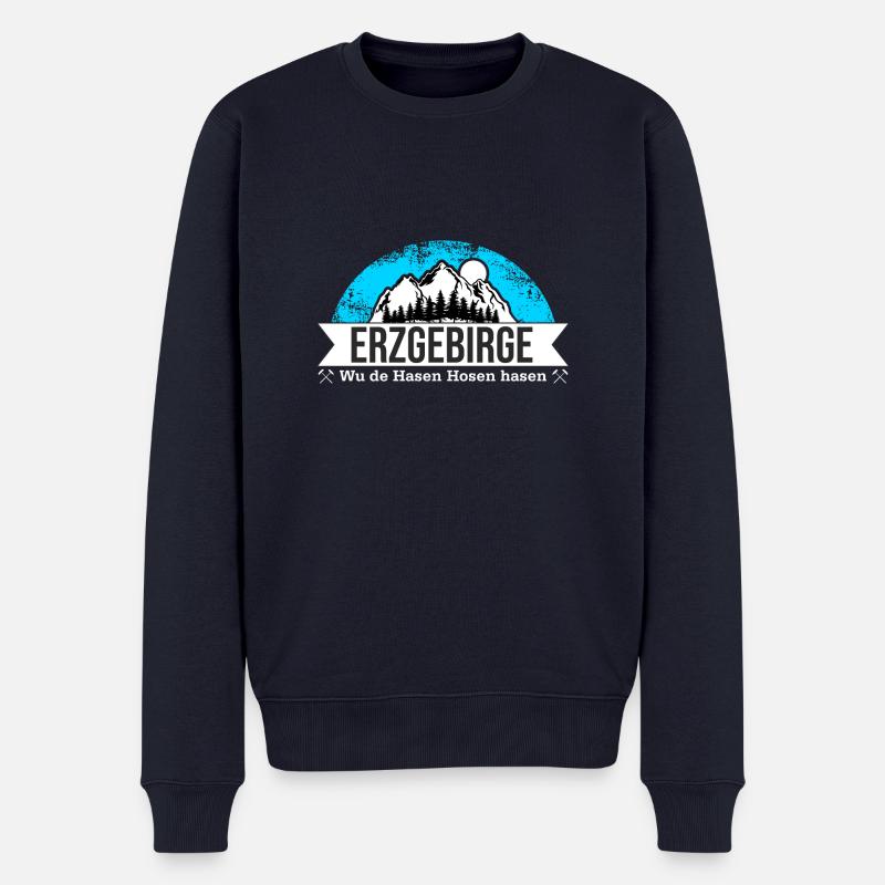 Erzgebirge Hasen Hosen - Männer Premium Bio Pullover - Navy