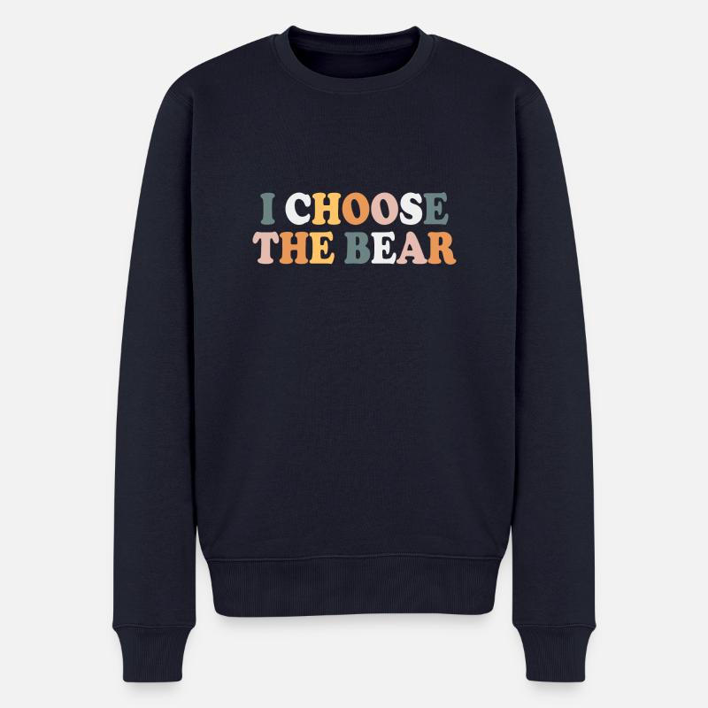 Ich wähle den Bären - Männer Premium Bio Pullover - Navy