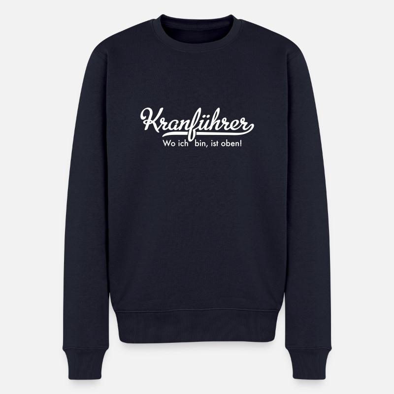 Kranführer - Männer Premium Bio Pullover - Navy