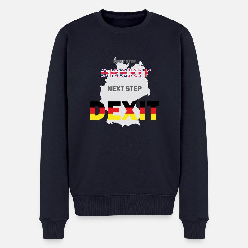 DEXIT - T-Shirt - Männer Premium Bio Pullover - Navy