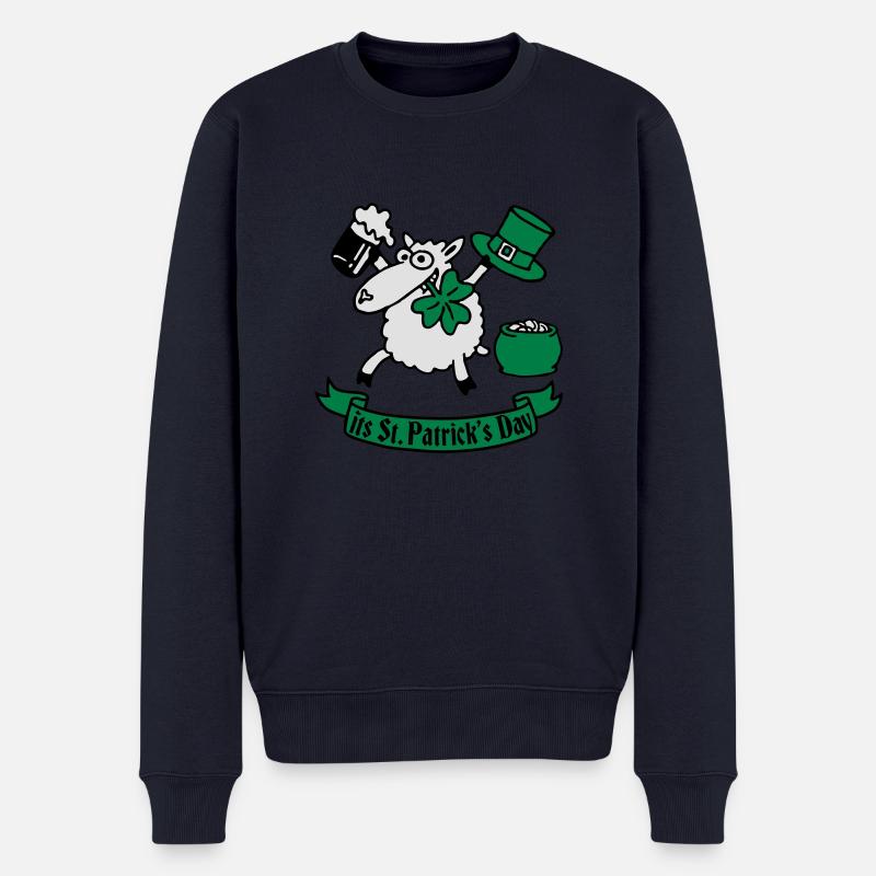 st_pattricks_sheep_b - Männer Premium Bio Pullover - Navy