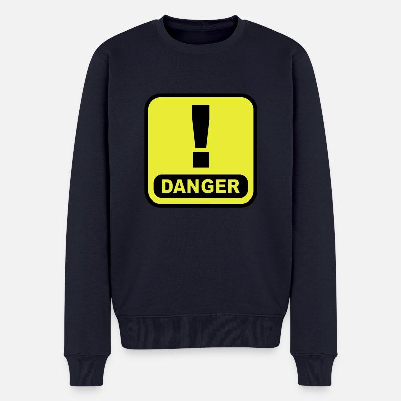 Danger Ausrugezeichen - Männer Premium Bio Pullover - Navy