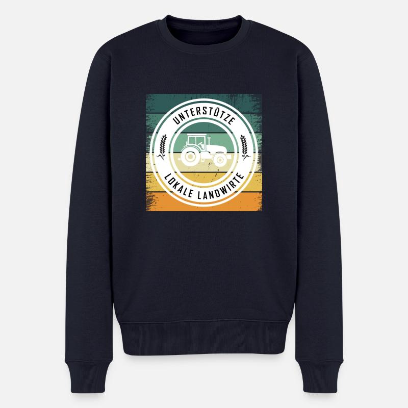 Lokale Landwirt Unterstützung Vintage - Männer Premium Bio Pullover - Navy