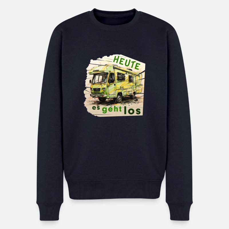 caravan - Männer Premium Bio Pullover - Navy