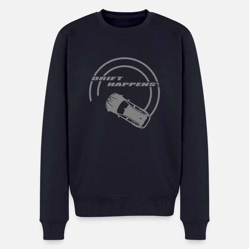 "drift happens!" unicolor - Männer Premium Bio Pullover - Navy