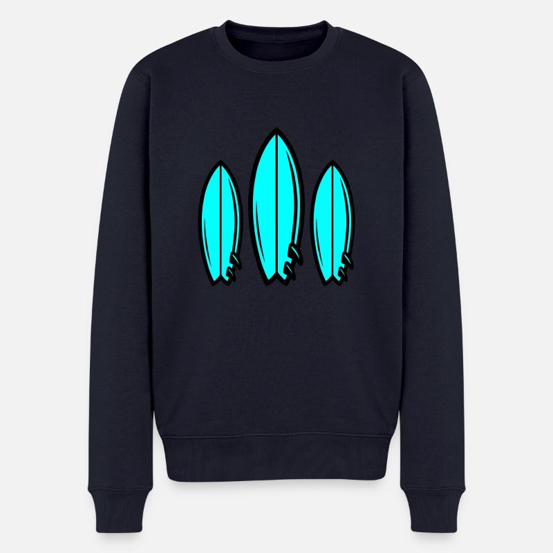 Surfbrett Symbol Surfing - Männer Premium Bio Pullover - Navy
