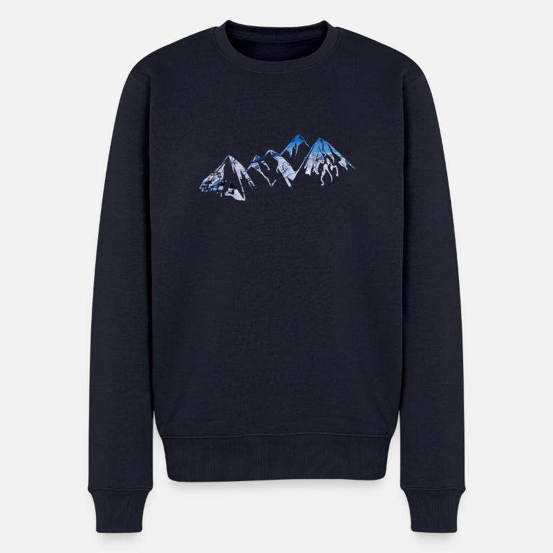 Schneelandschaft - Männer Premium Bio Pullover - Navy