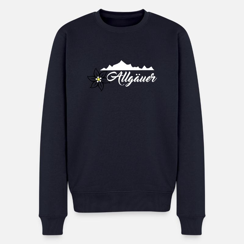 Allgäuer Design Weiß - Männer Premium Bio Pullover - Navy