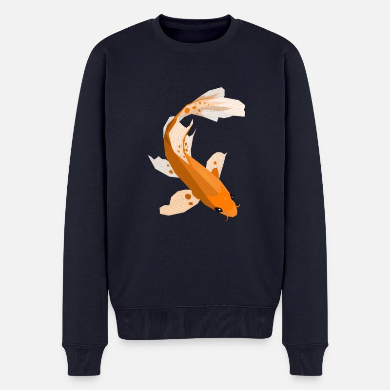 Geometric Koi - Männer Premium Bio Pullover - Navy