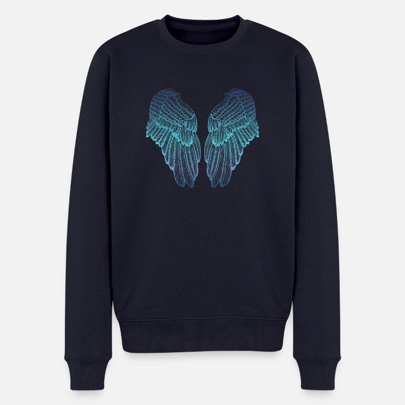 Ailes d'ange aux tons bleues - Pull Premium bio Homme - bleu marine
