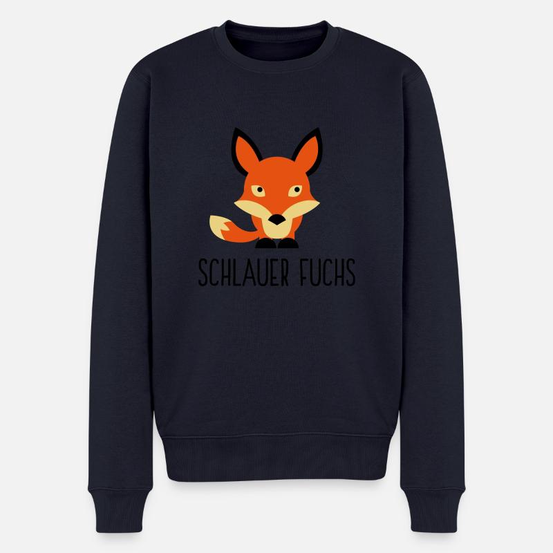 Ich bin ein schlauer Fuchs - Männer Premium Bio Pullover - Navy