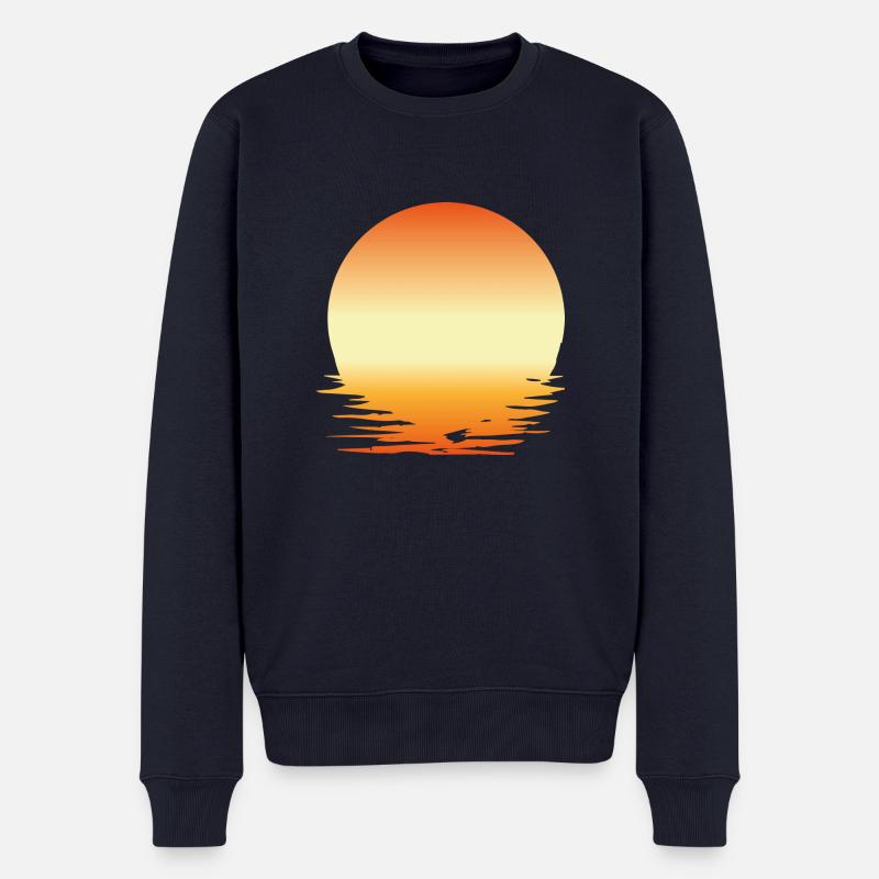 Sonnenuntergang - Männer Premium Bio Pullover - Navy
