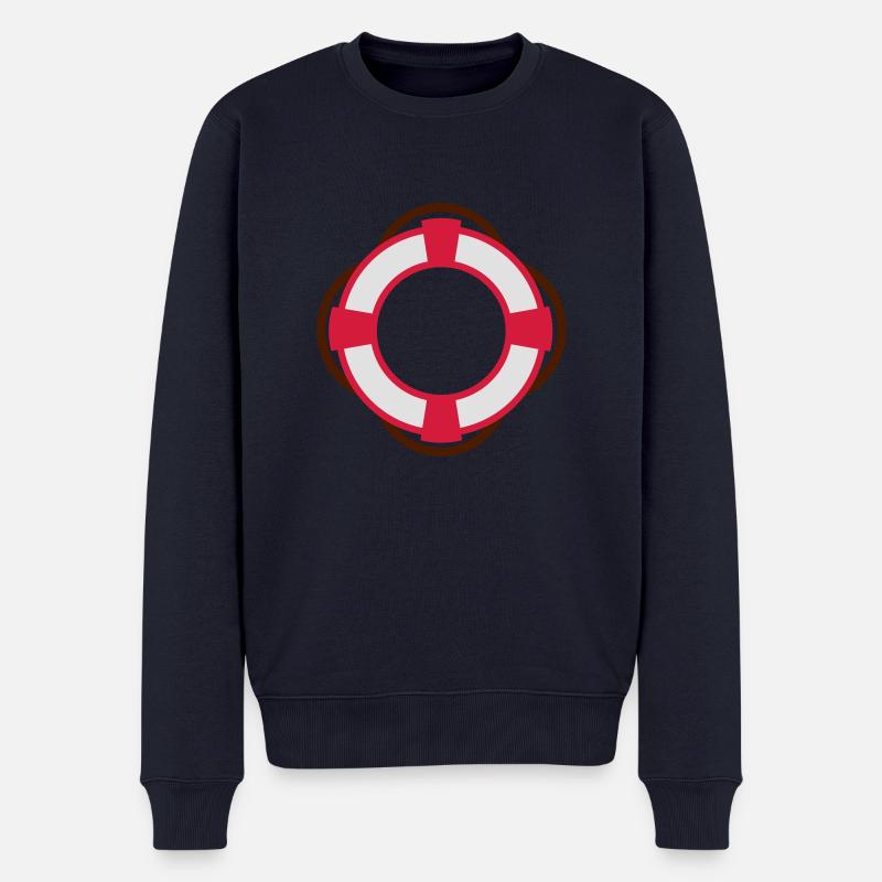 Rettungsring - Männer Premium Bio Pullover - Navy