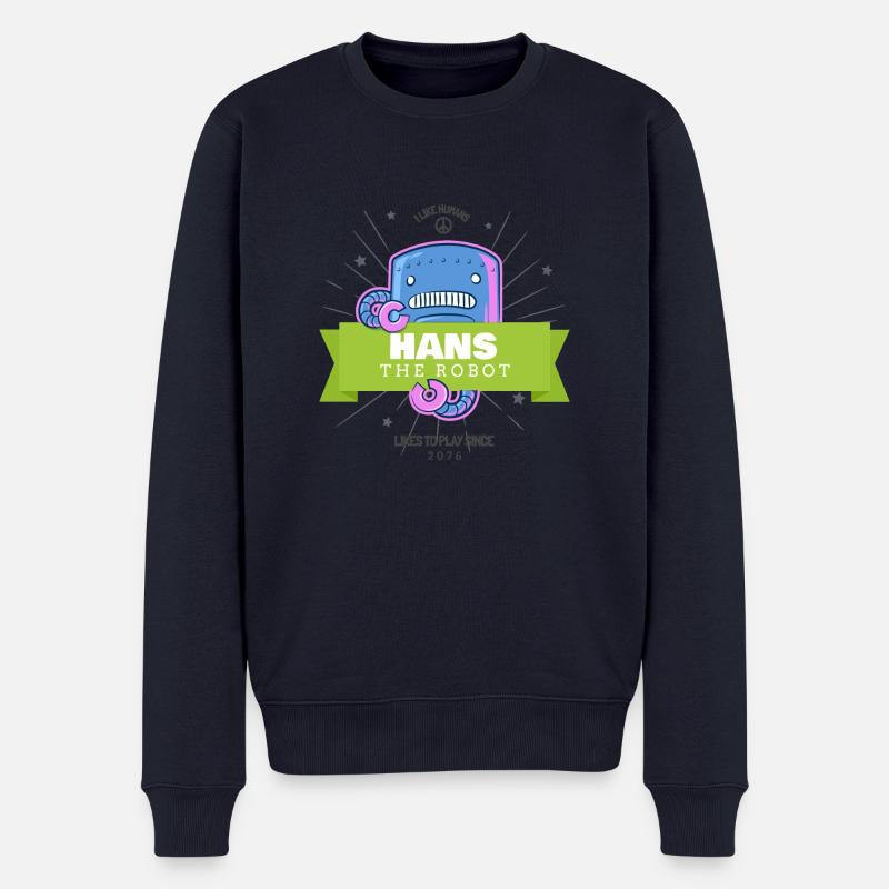 Hans the Robot - Männer Premium Bio Pullover - Navy